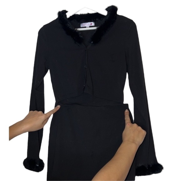 Black Two Piece Outfit (Top + Skirt) Elegant Office Look - Size S - Picture 1 of 5